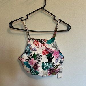 Floral Tropical Print Bikini Top
